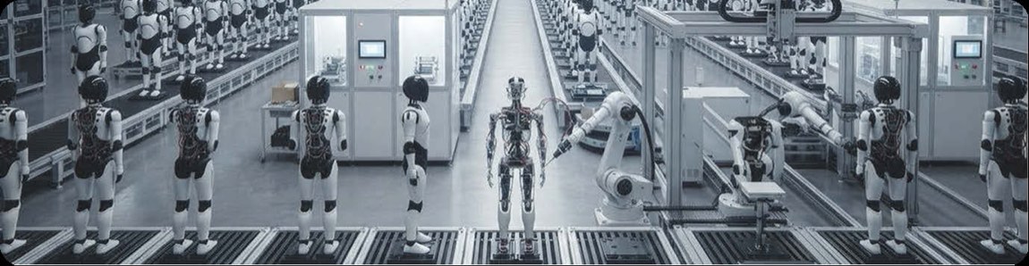 人とロボットが並ぶ日常のイメージ